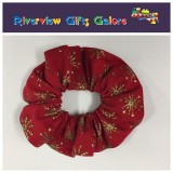 Scrunchie - Gold Snowflakes on Red Scrunchie - Gold Snowflakes on Red